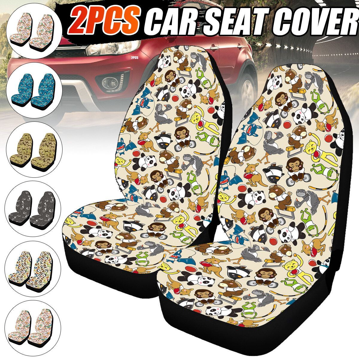 2-Pack Blanket Front Bucket Car Seat Covers High Back W/Belt Pad For Sedan SUV YH1019