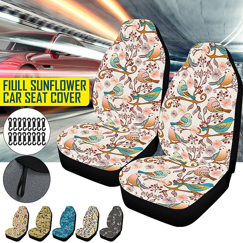 2-Pack Blanket Front Bucket Car Seat Covers High Back W/Belt Pad For Sedan SUV YH1019