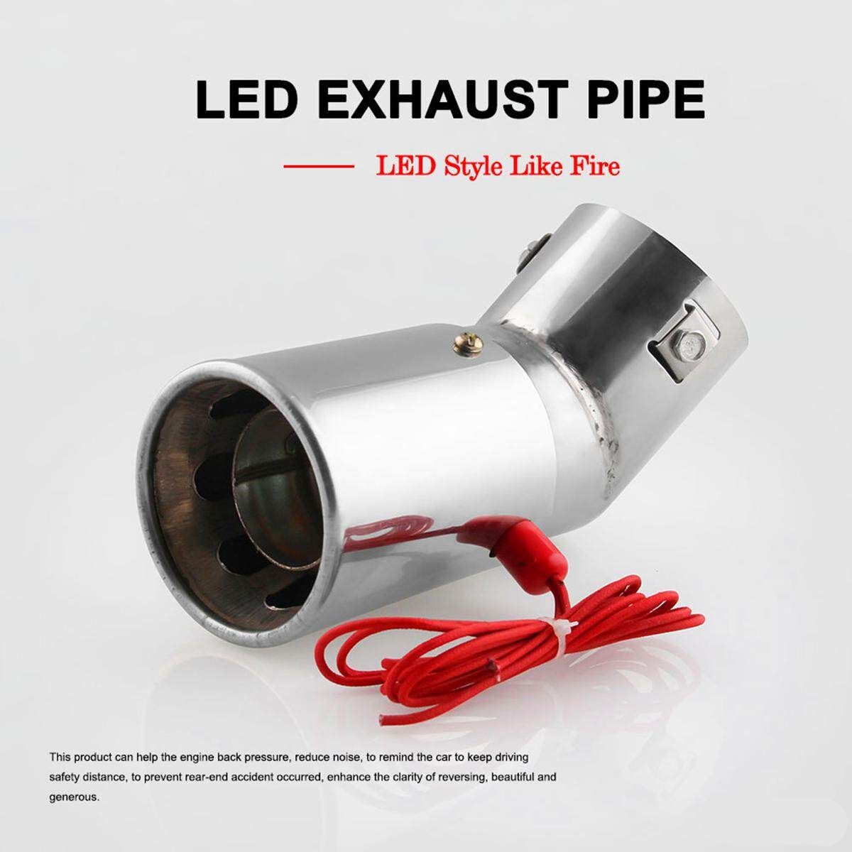New Spitfire Car LED Exhaust Pipe Red Light Flaming Muffler Tip Universal Custom