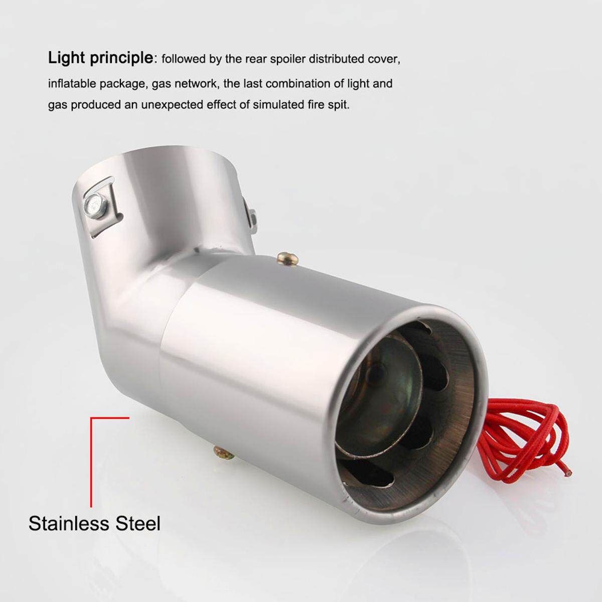 New Spitfire Car LED Exhaust Pipe Red Light Flaming Muffler Tip Universal Custom