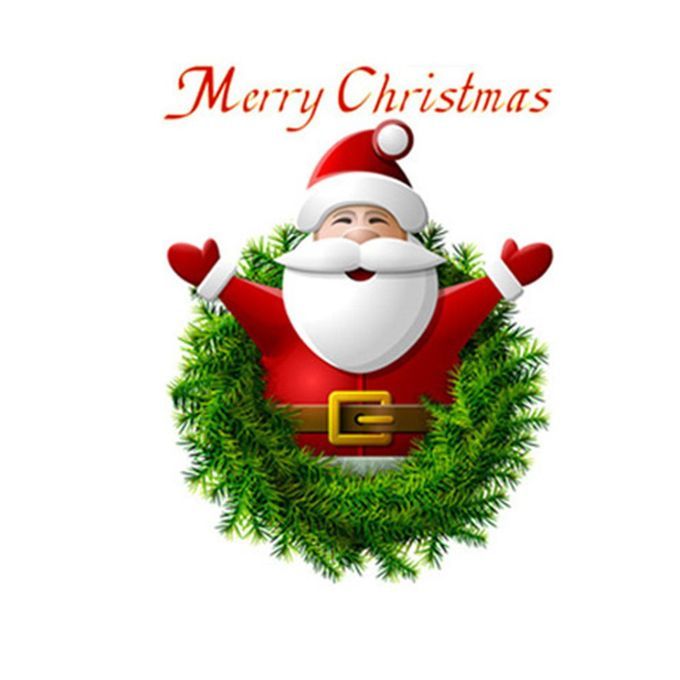 Hristmas  Reative Murals Santa  Laus Window Gl  Door Pv  Wall Sti Kers-multi Olor