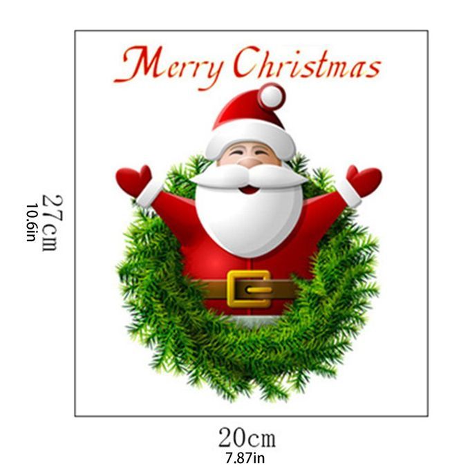 Hristmas  Reative Murals Santa  Laus Window Gl  Door Pv  Wall Sti Kers-multi Olor