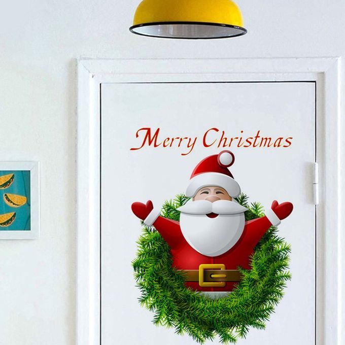 Hristmas  Reative Murals Santa  Laus Window Gl  Door Pv  Wall Sti Kers-multi Olor