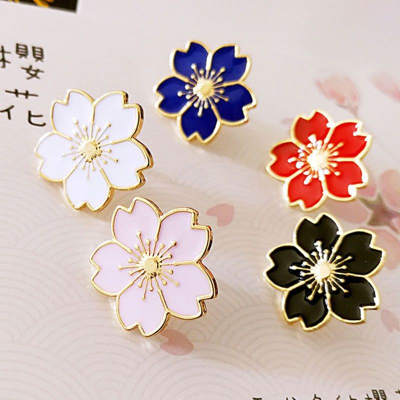 Flower Metal Brooch Pin Women Sweater Shirt-Black