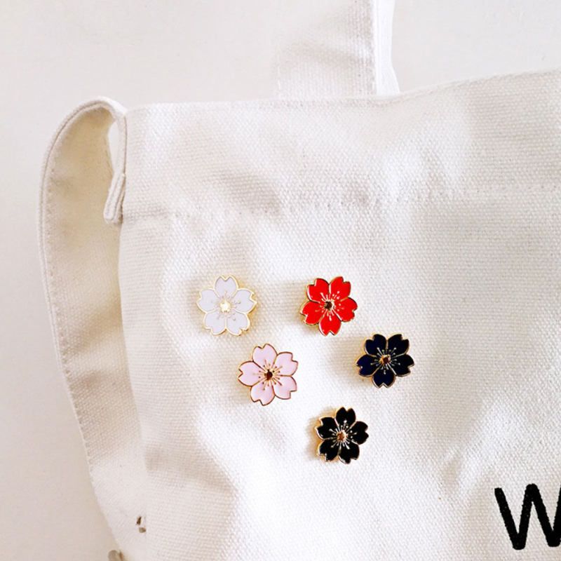 Flower Metal Brooch Pin Women Sweater Shirt-Black
