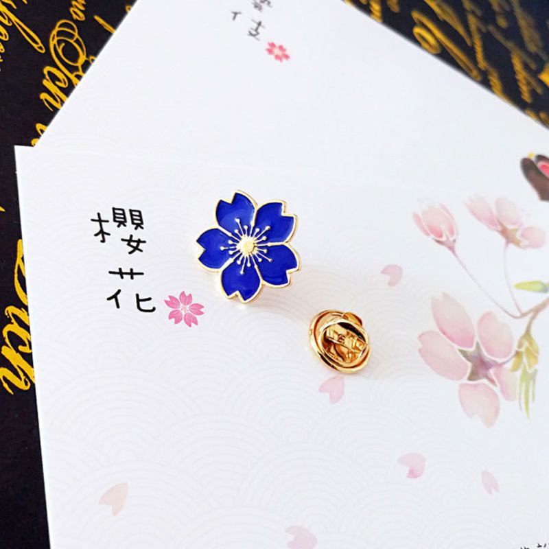 Flower Metal Brooch Pin Women Sweater Shirt-Black