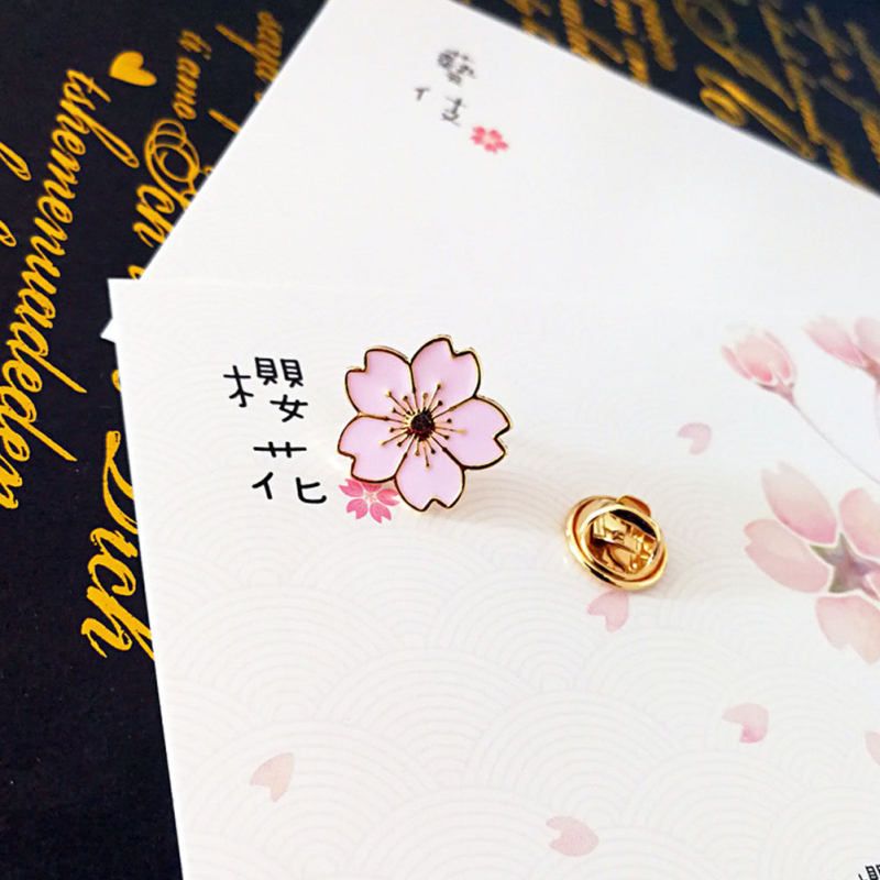 Flower Metal Brooch Pin Women Sweater Shirt-Black