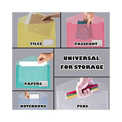 Plastic Clear Bag, Thick Envelope, Document Storage Bag, File, Folder Transparent Bag - 10 Pieces