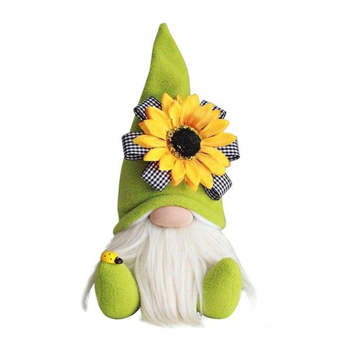 Ute Bee Gnome Doll Sunflower Plush Doll Spring Gnomes Holiday Home De Oration-green-20*8 M