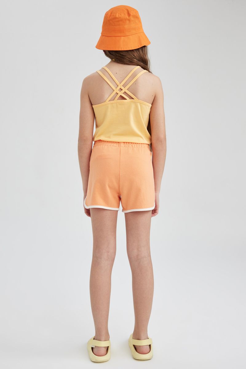 Girl Casual Knitted Short - Orange
