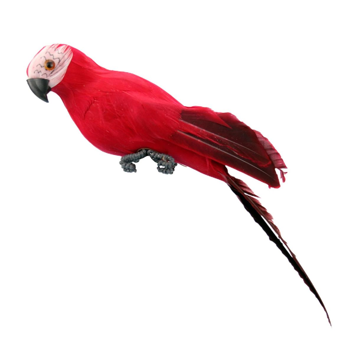 Bird Figurine Hand-crafted Artificial Parrot Model Home Desktop Decor Red