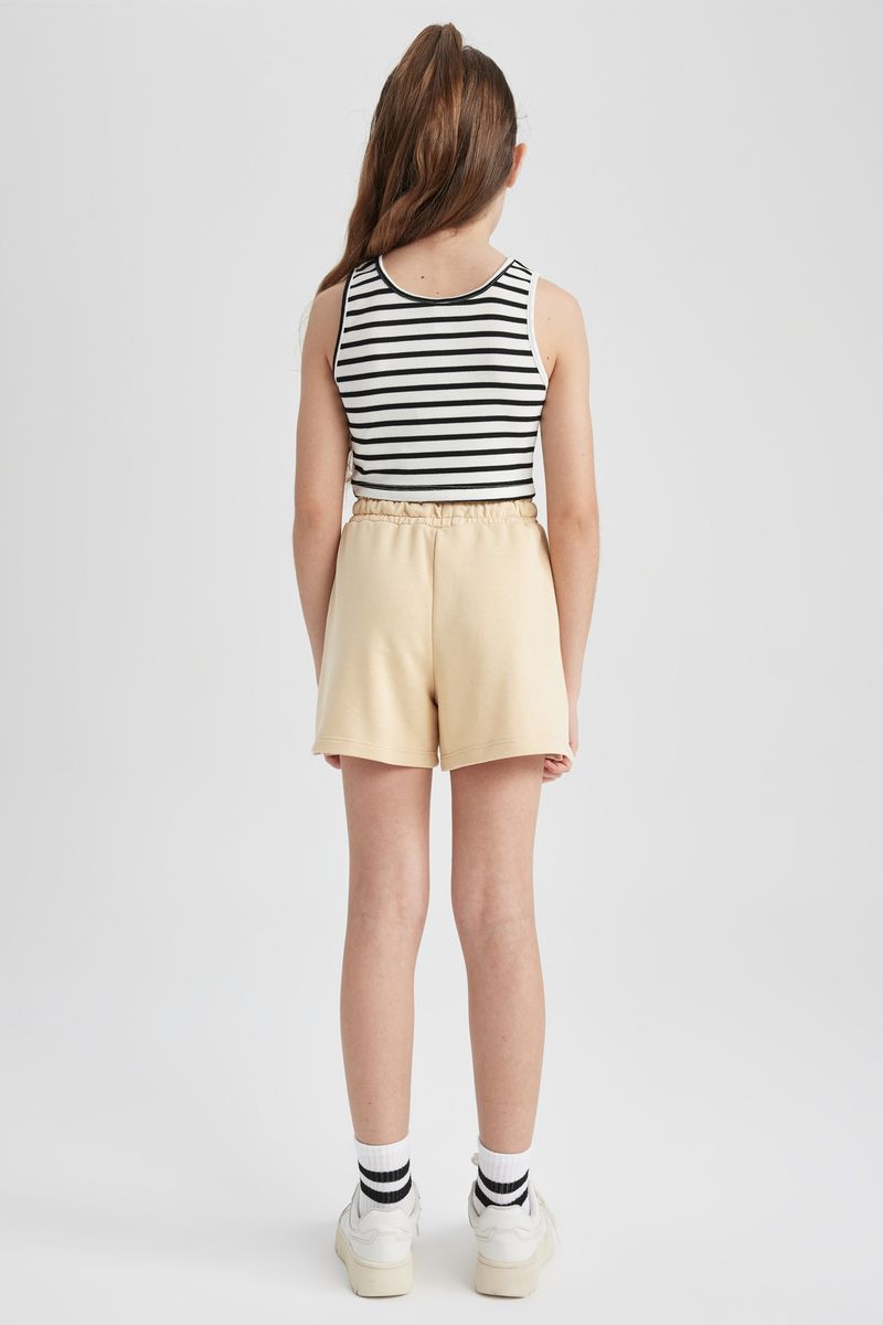Girl Casual Knitted Short - Beige