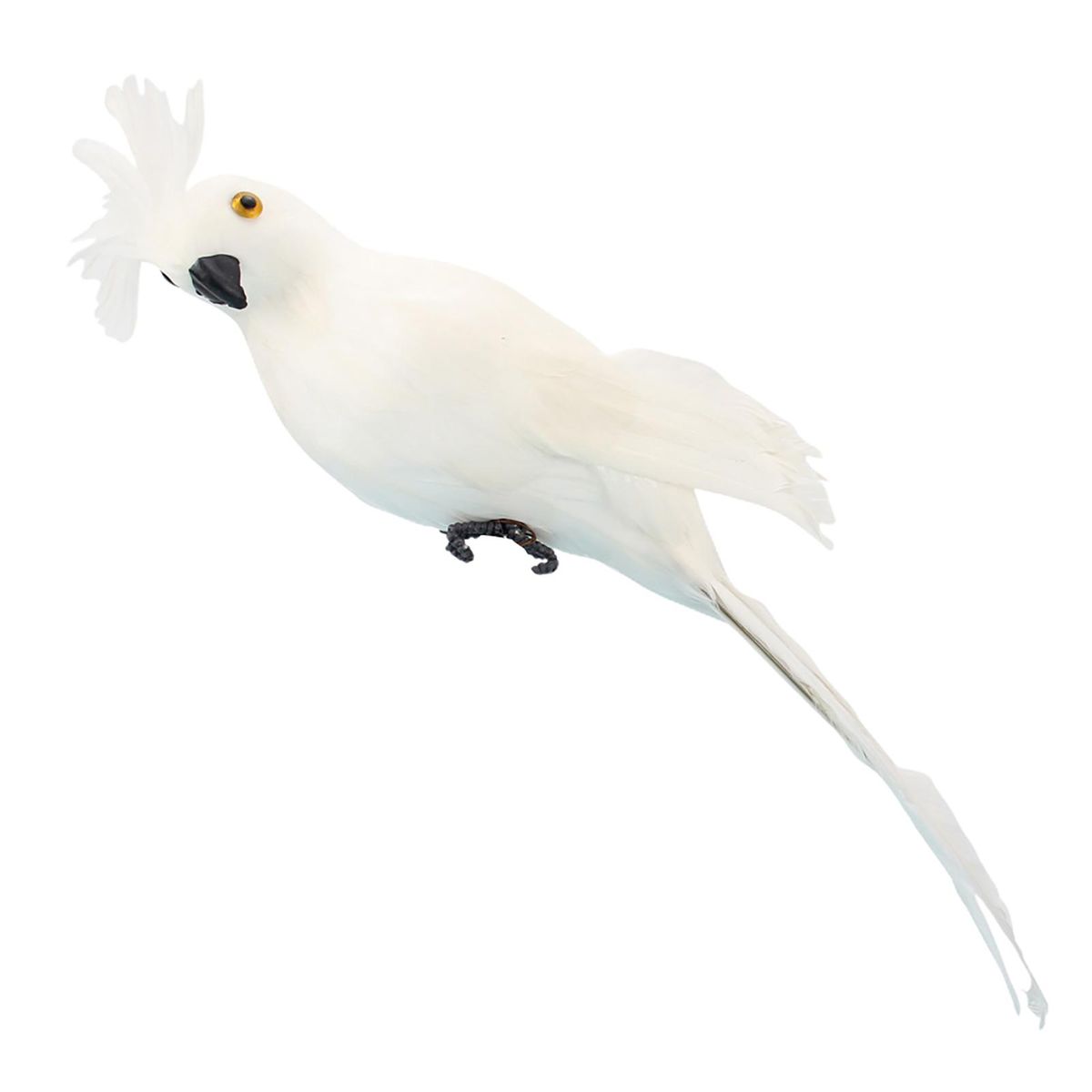 Bird Hand-crafted Artificial Parrot Model Home Desktop Decor White