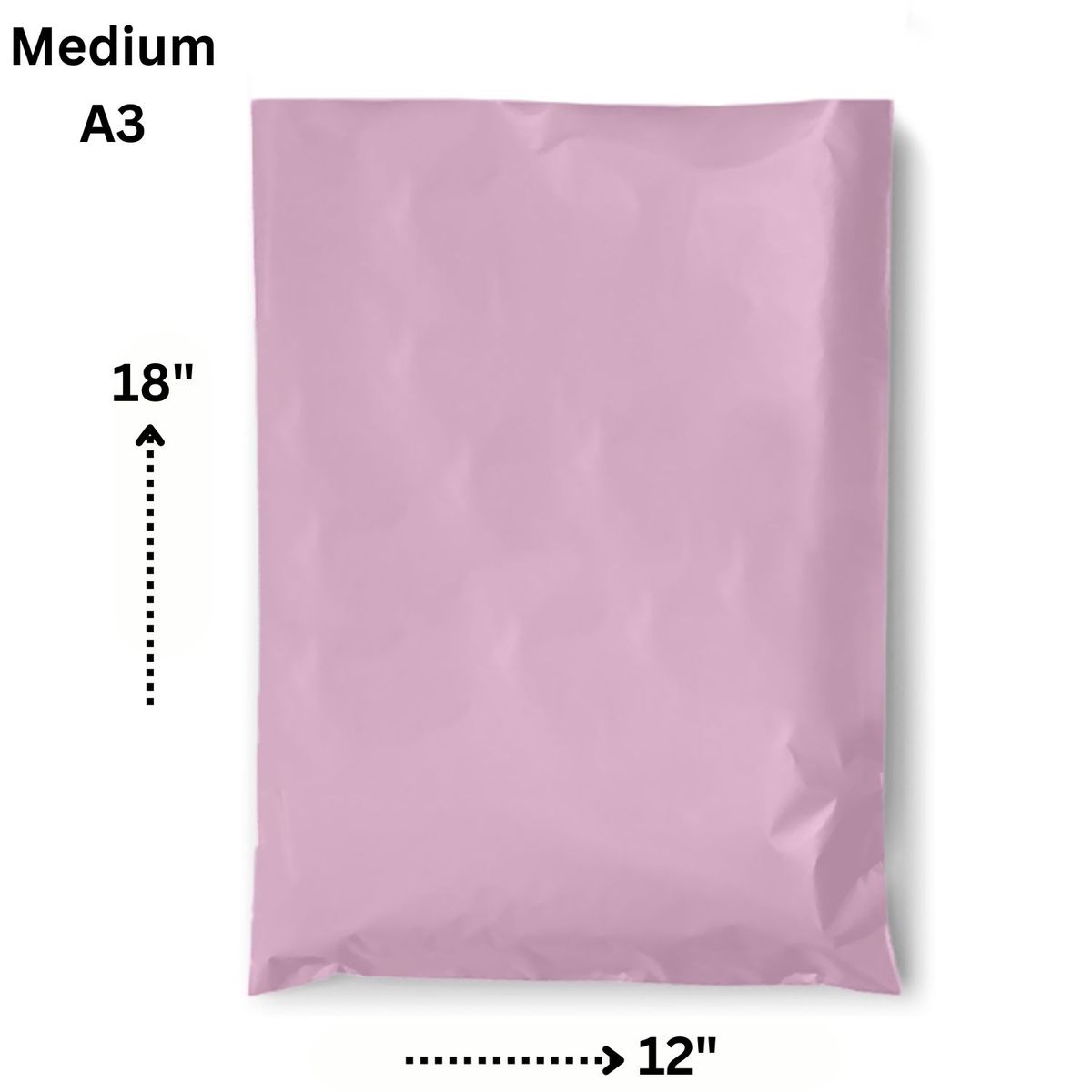 Baby Pink Courier Bags /Courier Nylons/Poly Mailer-Inv Pocket 500pcs-A3-Medium-30x48cm-12/18 Inches