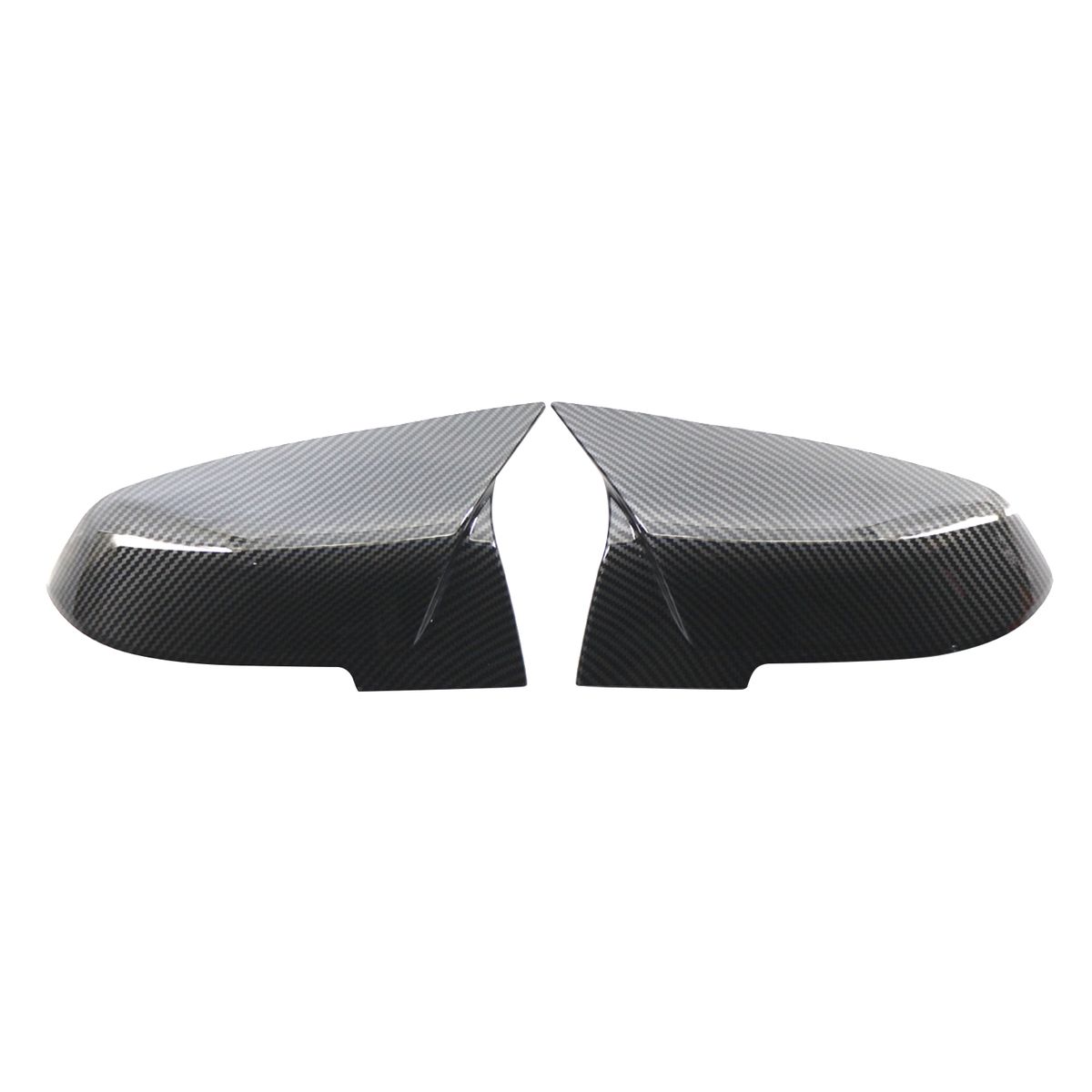 Pair Carbon Fiber Rear Mirror Cover Caps Replacement For BMW