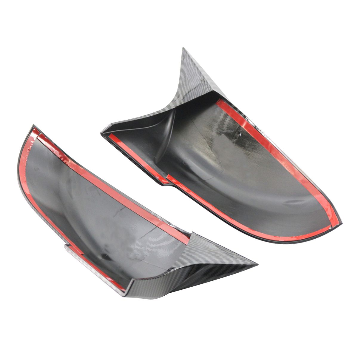 Pair Carbon Fiber Rear Mirror Cover Caps Replacement For BMW