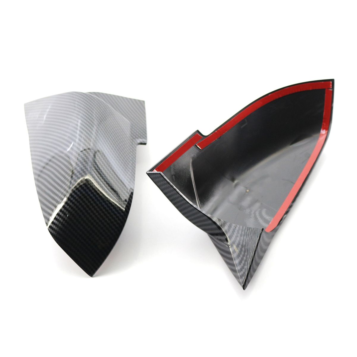 Pair Carbon Fiber Rear Mirror Cover Caps Replacement For BMW