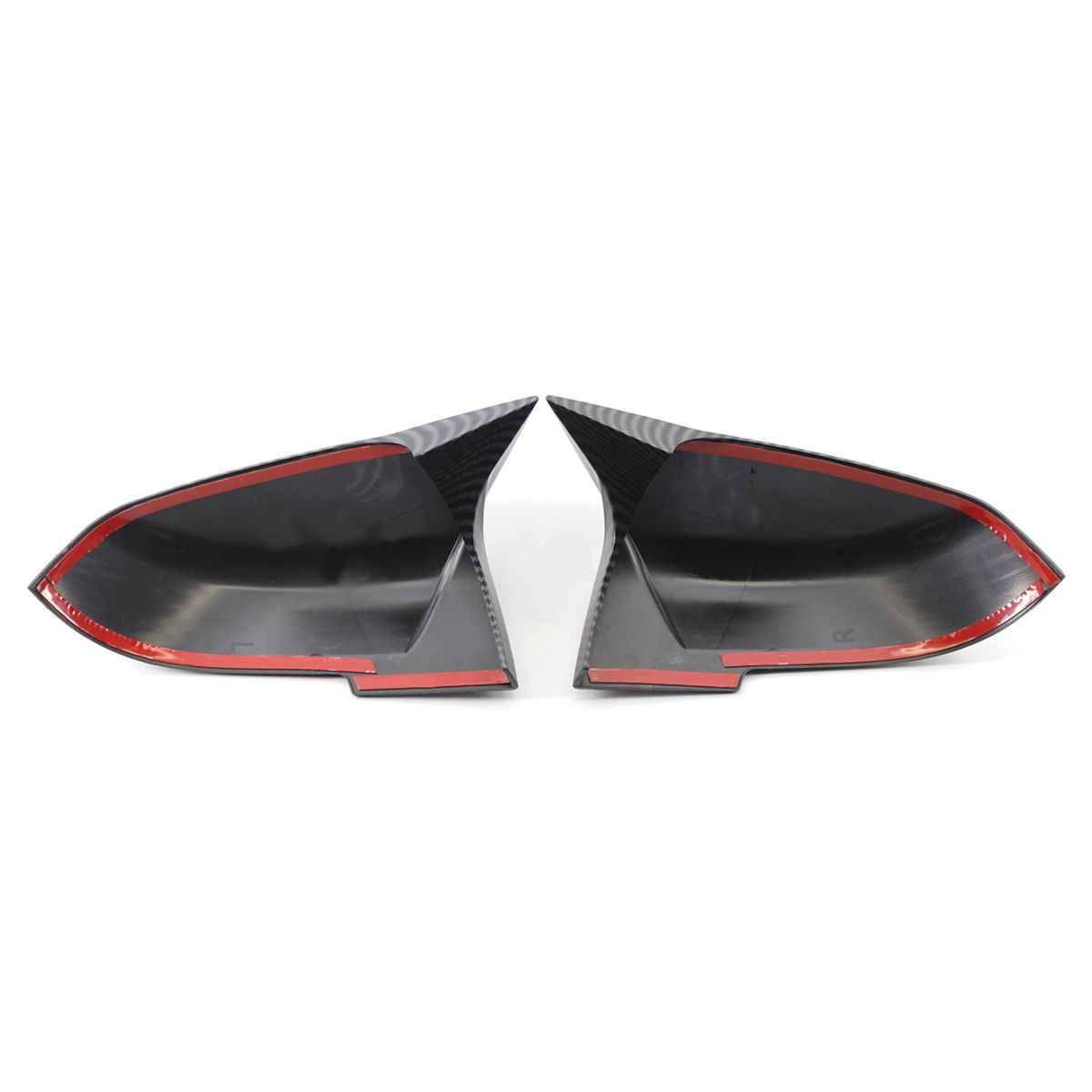 Pair Carbon Fiber Rear Mirror Cover Caps Replacement For BMW