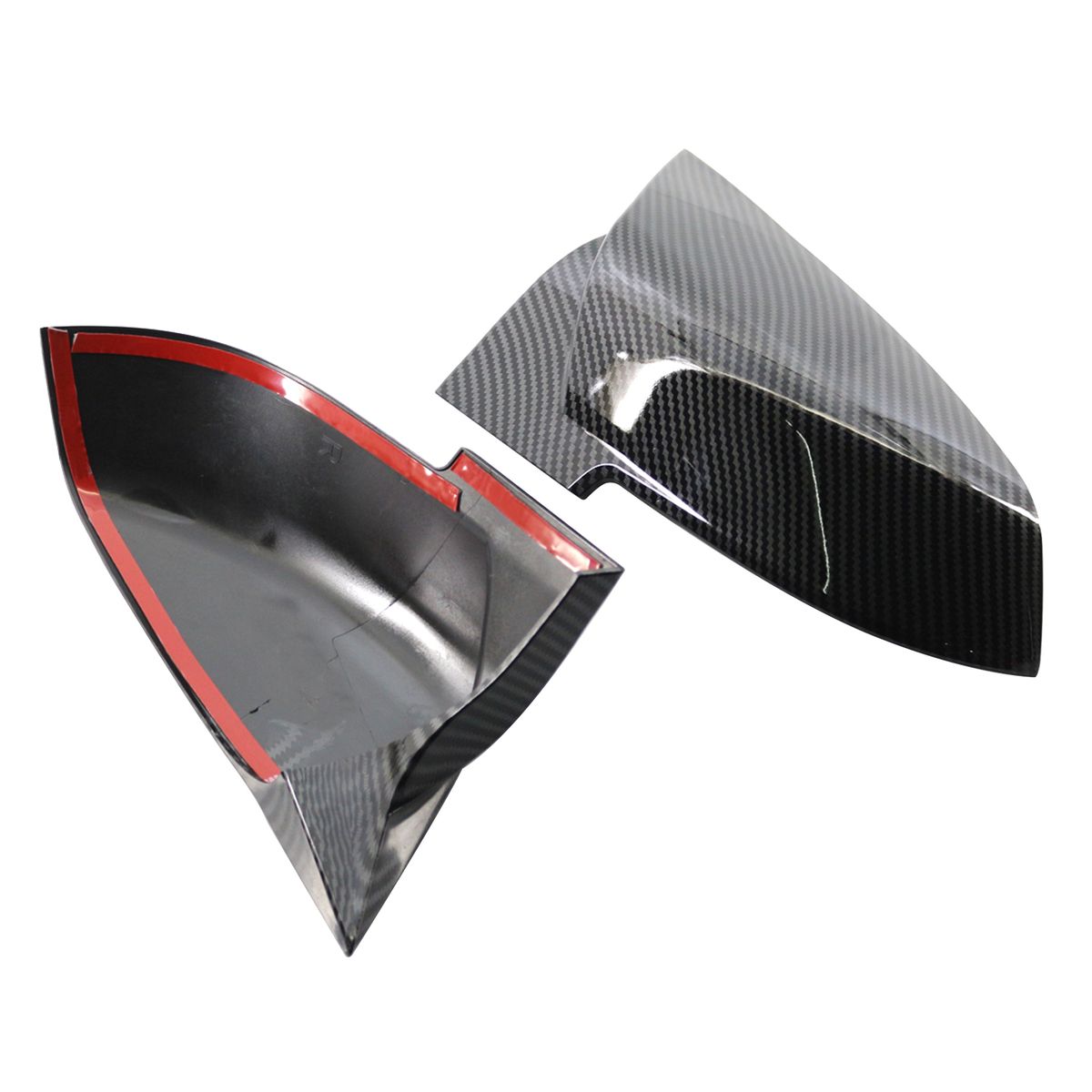 Pair Carbon Fiber Rear Mirror Cover Caps Replacement For BMW