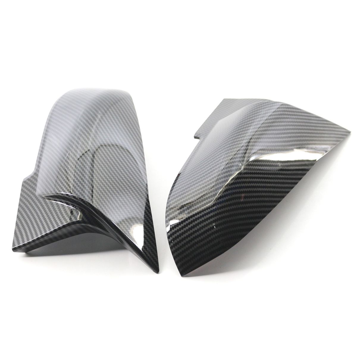 Pair Carbon Fiber Rear Mirror Cover Caps Replacement For BMW