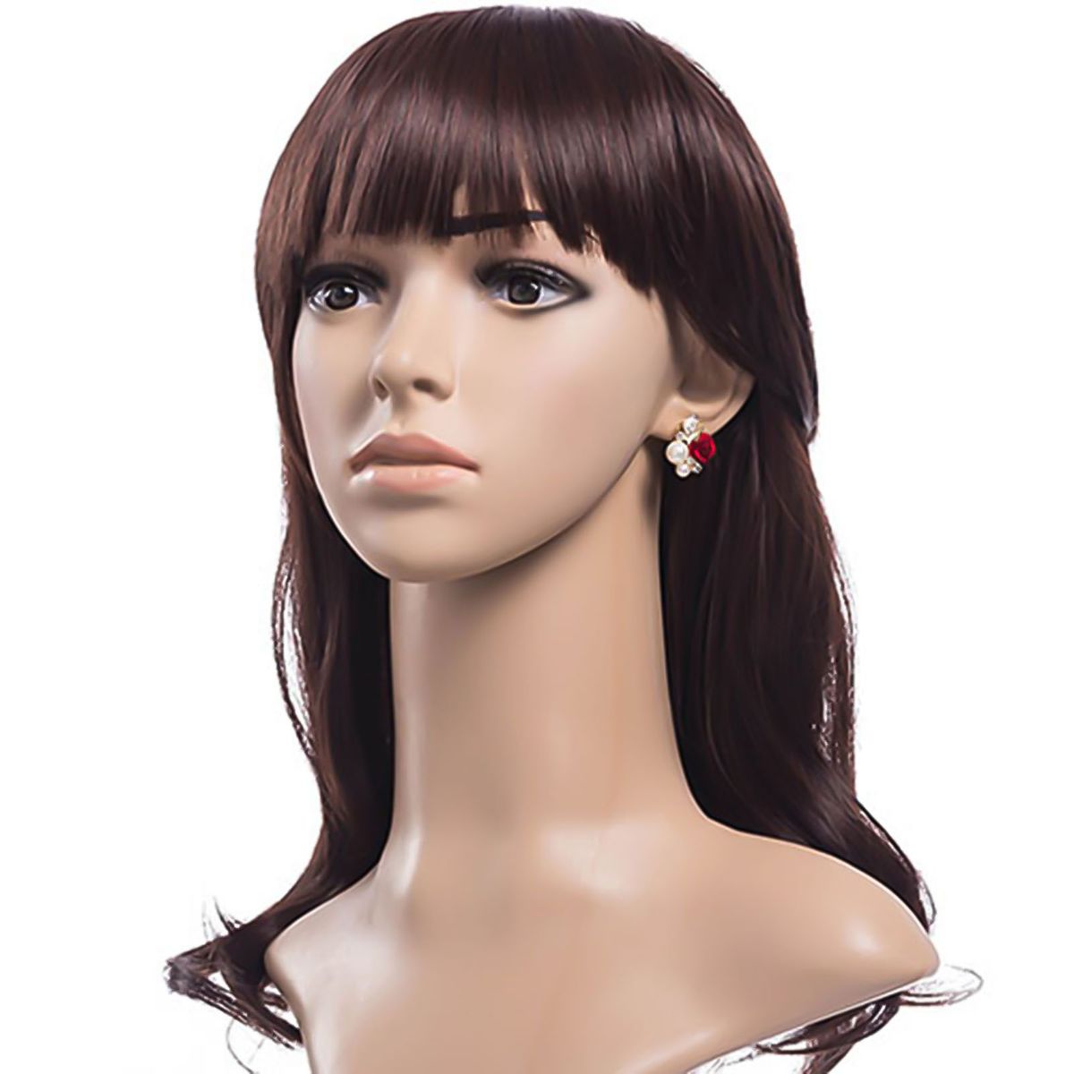Earrings Red Rose Flower Faux Pearl Decor Exquisite Alloy-