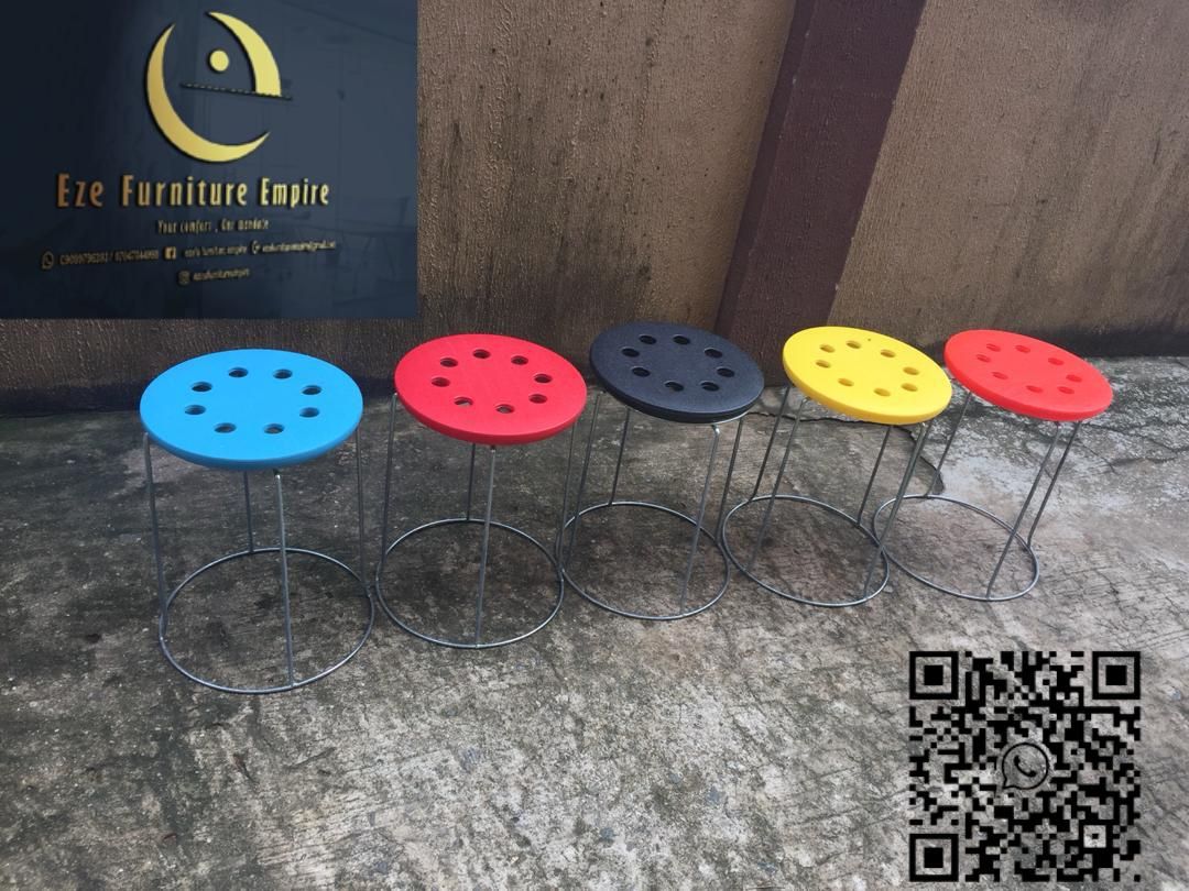Round Stool With Stainless Leg
