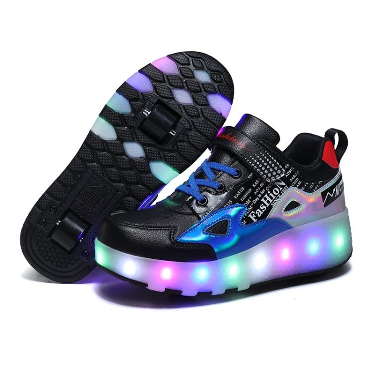 E68 Light Wheel Children Skating Shoes, Size: 27