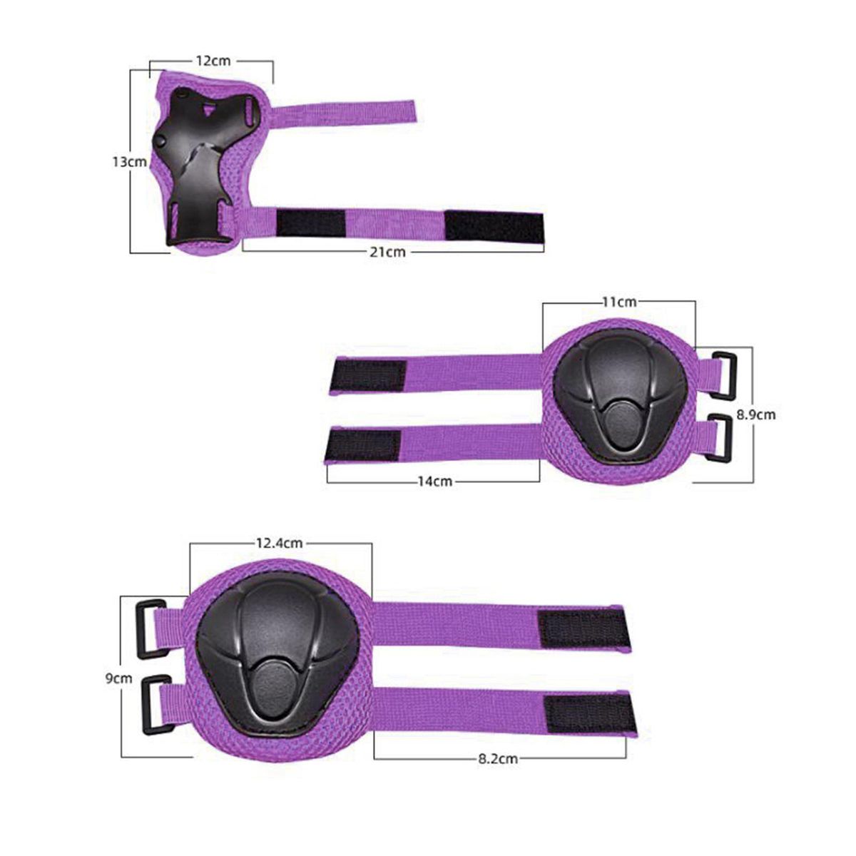 Kids Pads Protective Guard Adjustable For Rollerblading Rock Purple