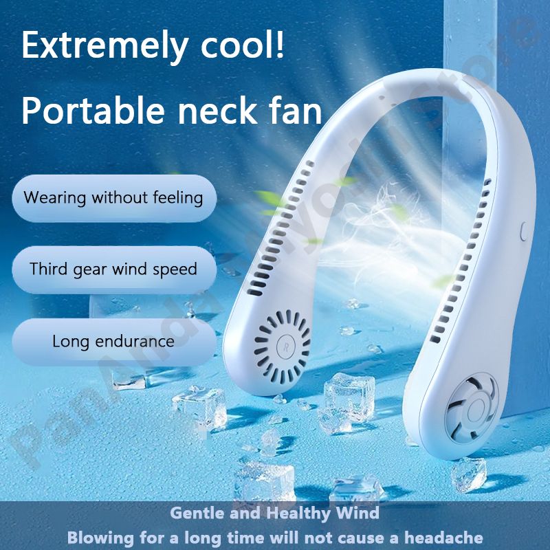 Portable 3 Speed Bladeless Neck Fan 2400mAh Fast Charging