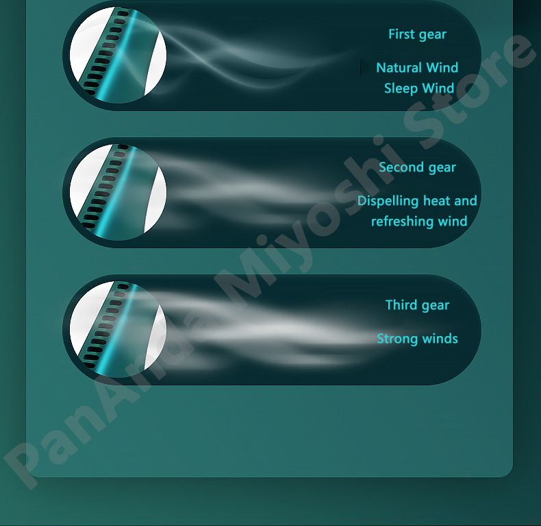Portable 3 Speed Bladeless Neck Fan 2400mAh Fast Charging