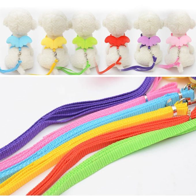Cute Angel Pet Dog Leashes Cats Puppy Leads Wing Straps Adjustable Harness Purple