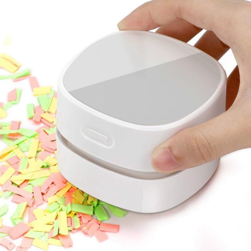 Mini Portable Desktop Table Keyboard Vacuum Cleaner-White