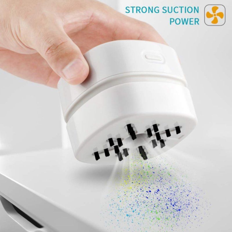 Mini Portable Desktop Table Keyboard Vacuum Cleaner-White
