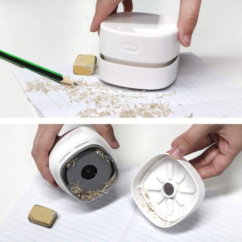 Mini Portable Desktop Table Keyboard Vacuum Cleaner-White