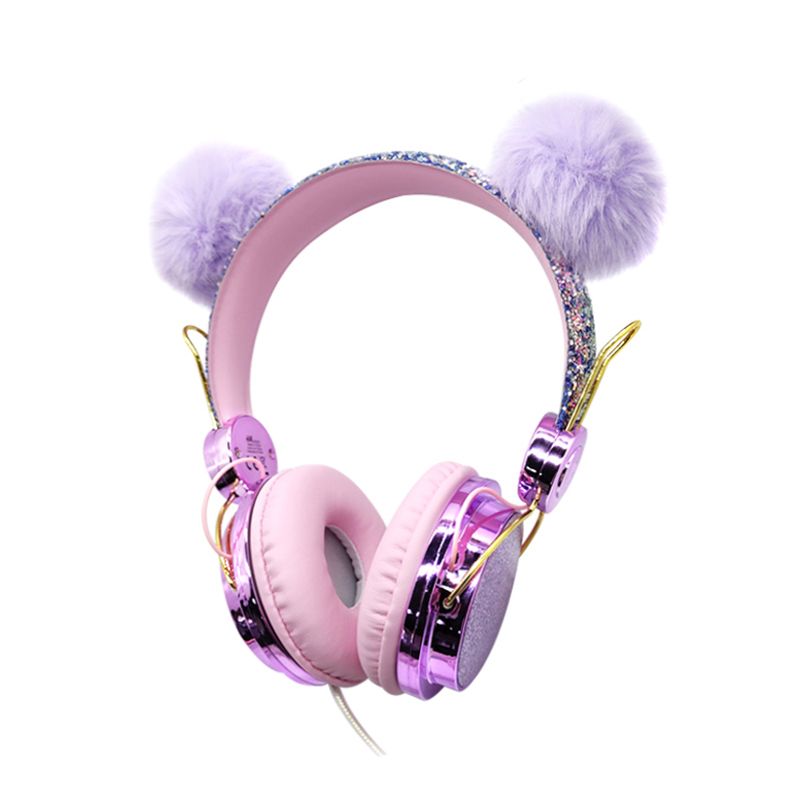 Pink Earbuds Cute Wired Headphone 3.5mm With Microphone Girls Music Earphone