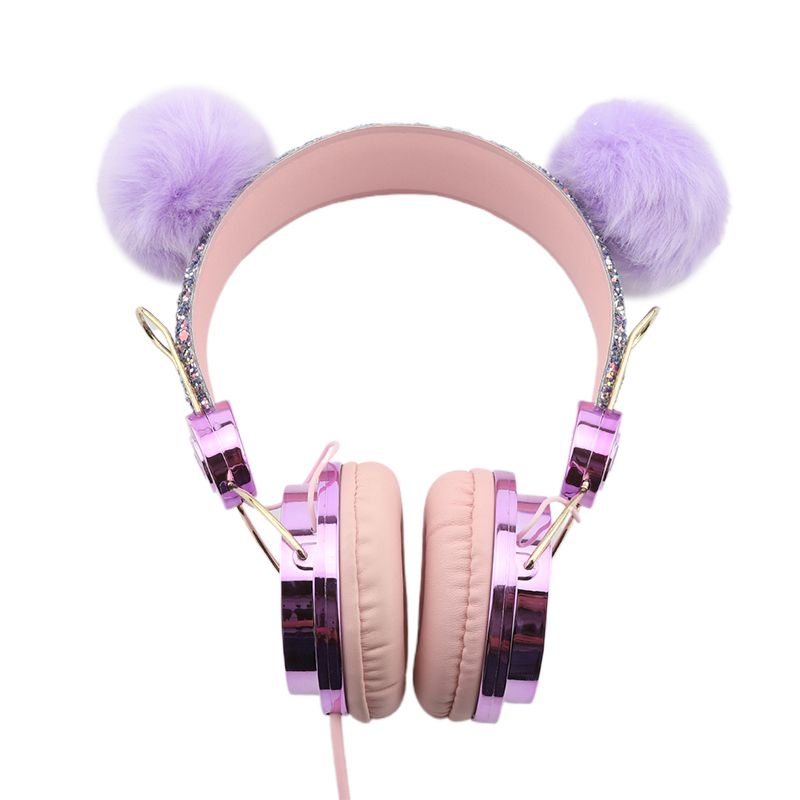 Pink Earbuds Cute Wired Headphone 3.5mm With Microphone Girls Music Earphone