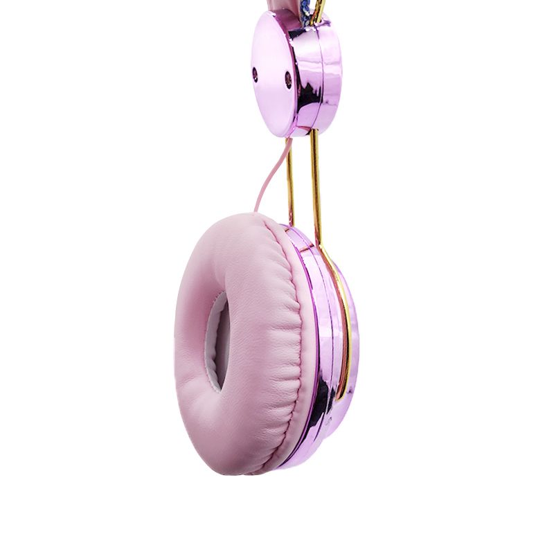 Pink Earbuds Cute Wired Headphone 3.5mm With Microphone Girls Music Earphone