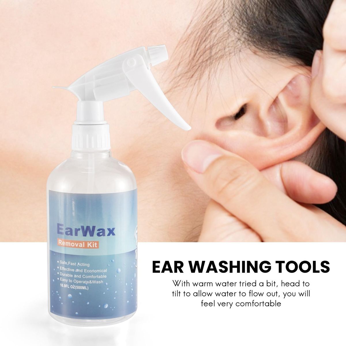 500ML Ear Irrigation Cleaning Kit Kit with Ear Washing Syringe Ear Care