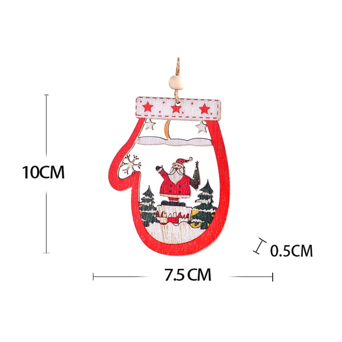 Christmas Tree Pendant Hollow Out Color Drawing Cartoon-A