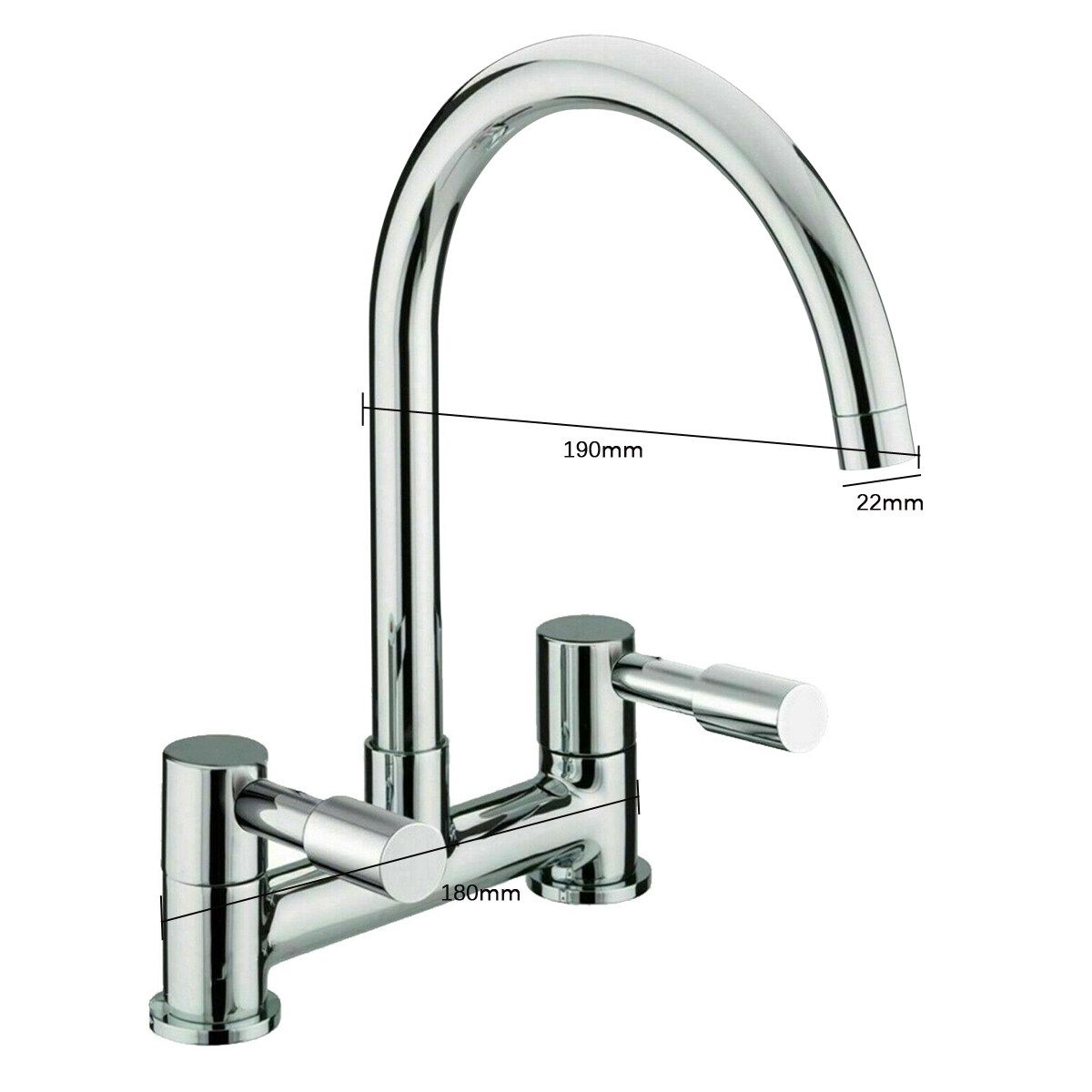 (Hot & Cold) 360° Modern Kitchen Sink Mixer Tap Faucet Tap Chrome Monobloc Basin Twin Lever Taps Swivel For Home Kitchen Bar Sink Bathtub