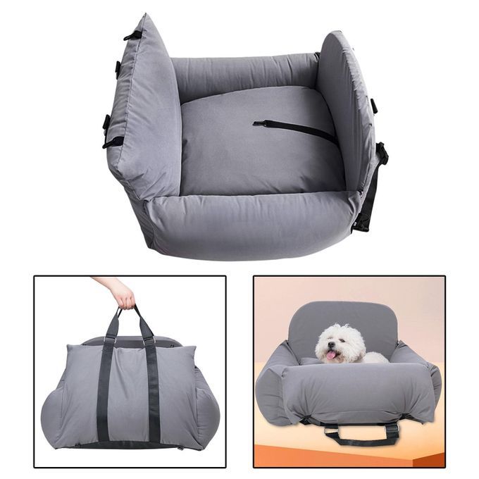 Pet Car Seat With Strap Non-Slip Pet Seat Dog Booster Seat Dark Gray