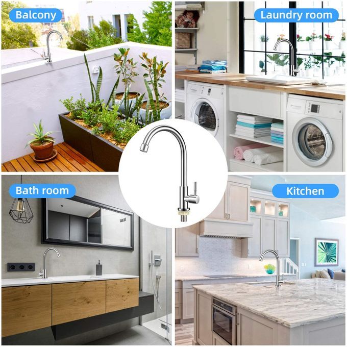 Cold Water Faucet Zinc Alloy/Stainless Steel Single Handle