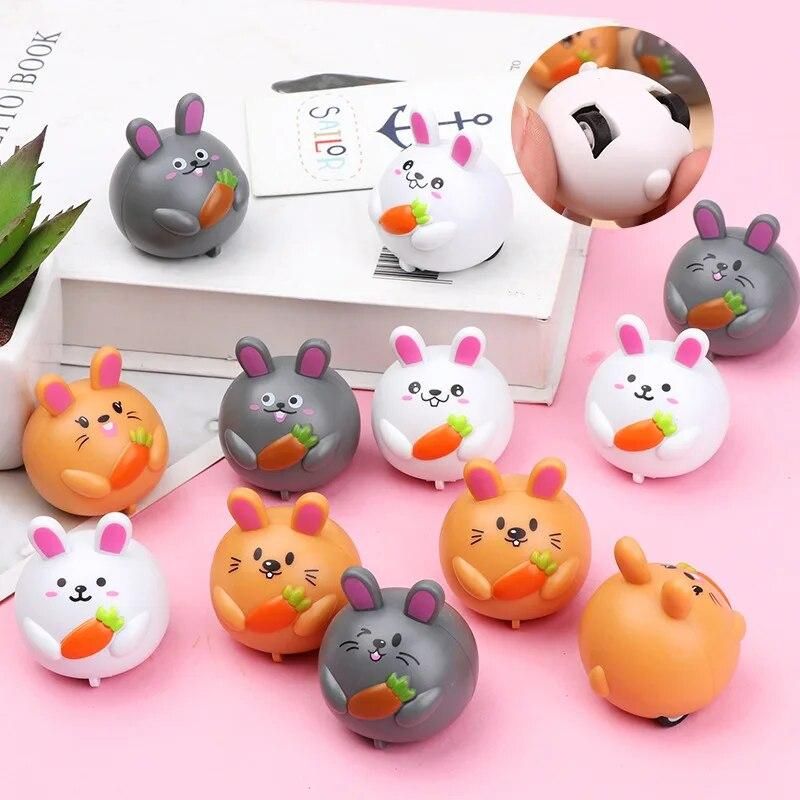 Children Pull Back Car Toys Creative Cartoon Animal Rabbit Mini Pull Back Car Toys Cartoon Animal Inertia Car Kids Birthday Gift