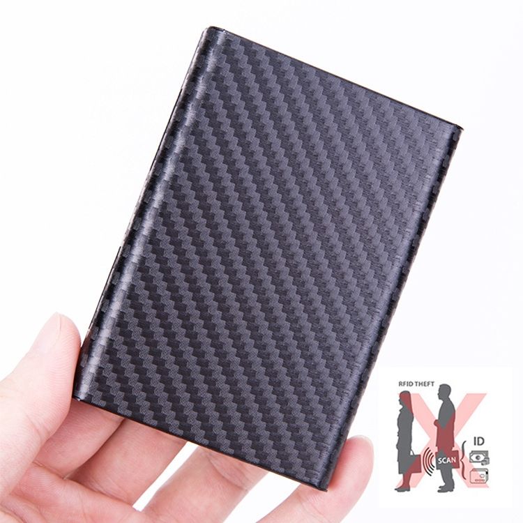 Aluminum Alloy Credit Card Bank Card Security Anti Magnetic Large Capacity Card Holder(Carbon Gray)