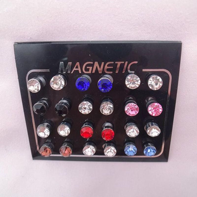 12pair/24pcs Magnetic Ear Studs Earrings for Women Fake Piercing Magnetic Earrings for Kids Fake Nose Ring Clip on Earrings