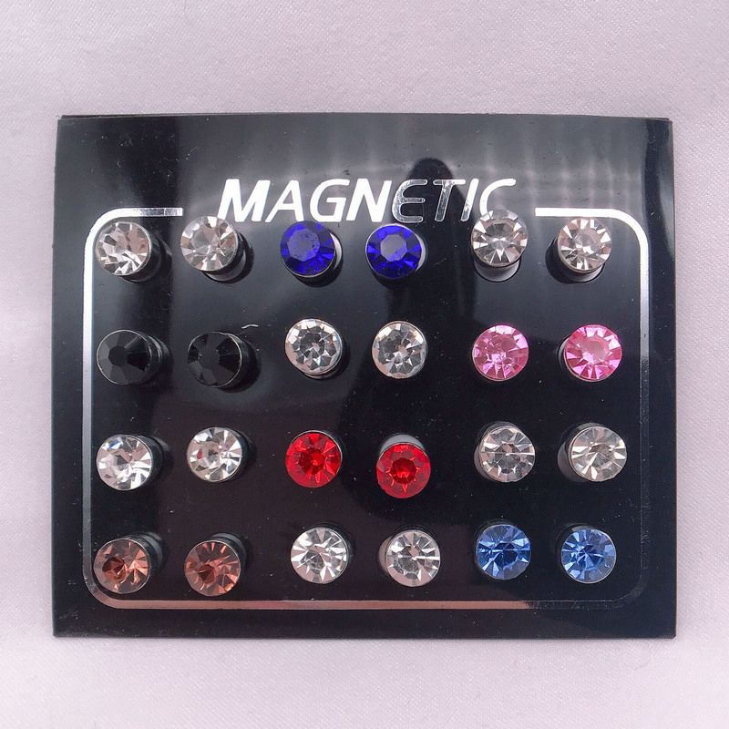 12pair/24pcs Magnetic Ear Studs Earrings for Women Fake Piercing Magnetic Earrings for Kids Fake Nose Ring Clip on Earrings