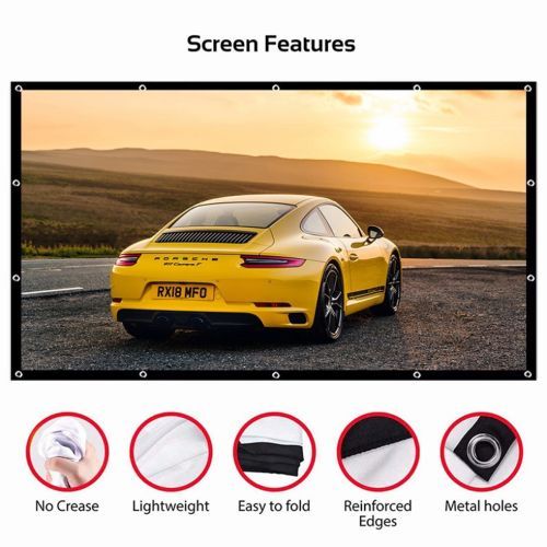 Foldable No Crease Soft Projector Screen Holes Hanging