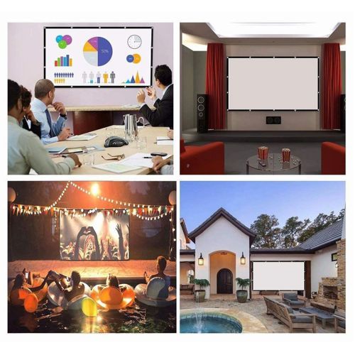 Foldable No Crease Soft Projector Screen Holes Hanging