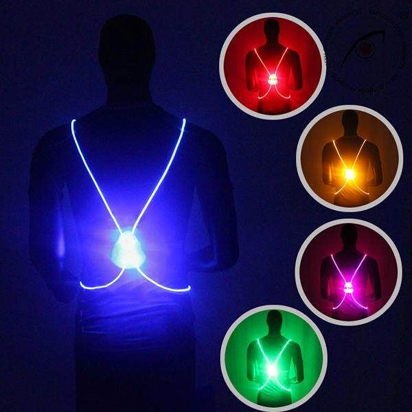 LED Fiber Reflective Night Cycling Running Outdoor Clothes Safety Sports