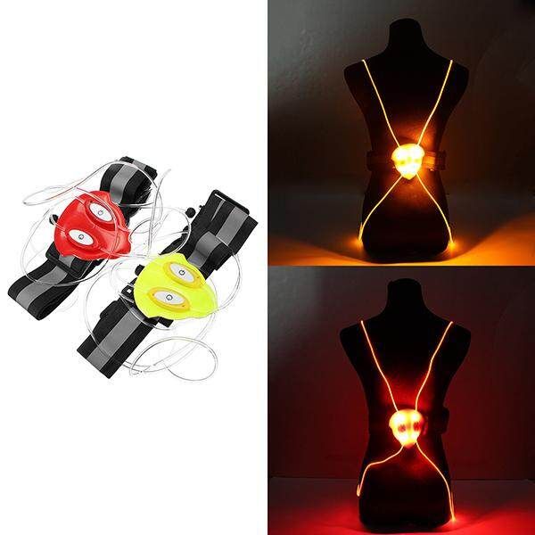 LED Fiber Reflective Night Cycling Running Outdoor Clothes Safety Sports